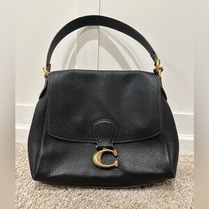 Coach May Shoulder Bag, Soft Black Pebble Leather